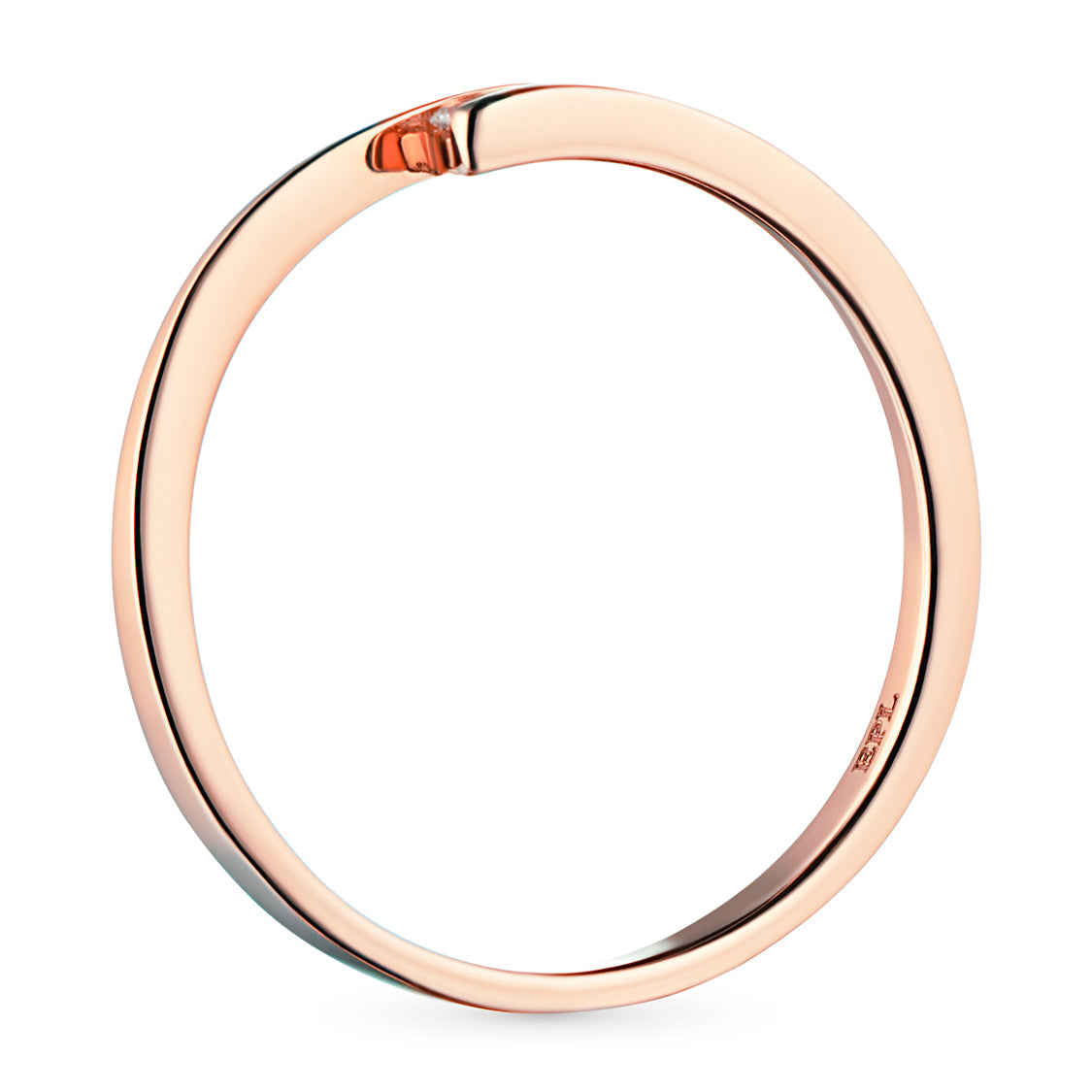 14K Rose Gold Ring with Natural Diamonds