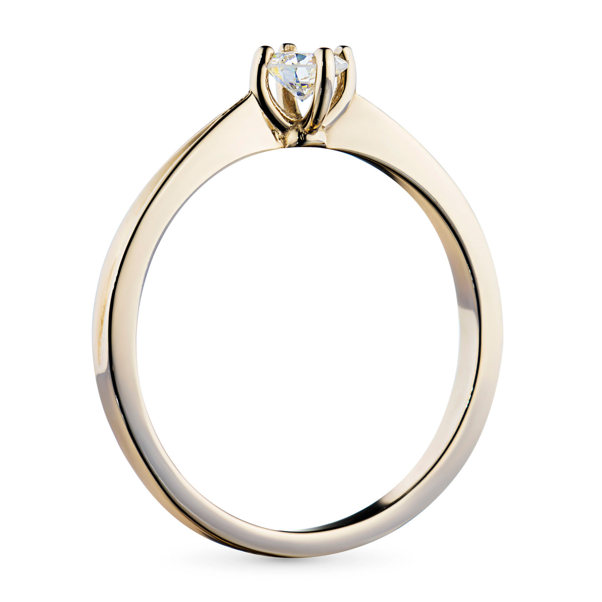 14K Yellow Gold Ring with Natural Diamonds