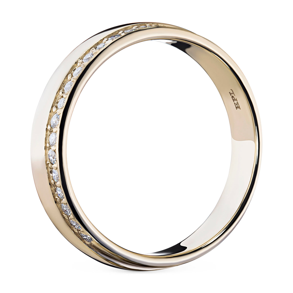14K Yellow Gold Ring with Natural Diamonds