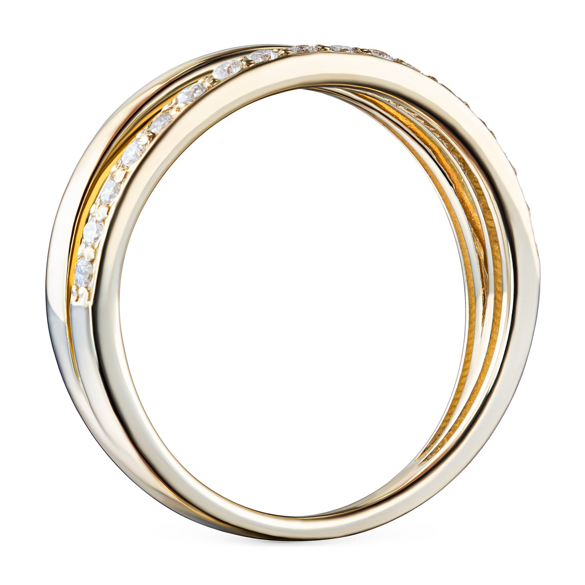 14K Yellow Gold Ring with Natural Diamonds