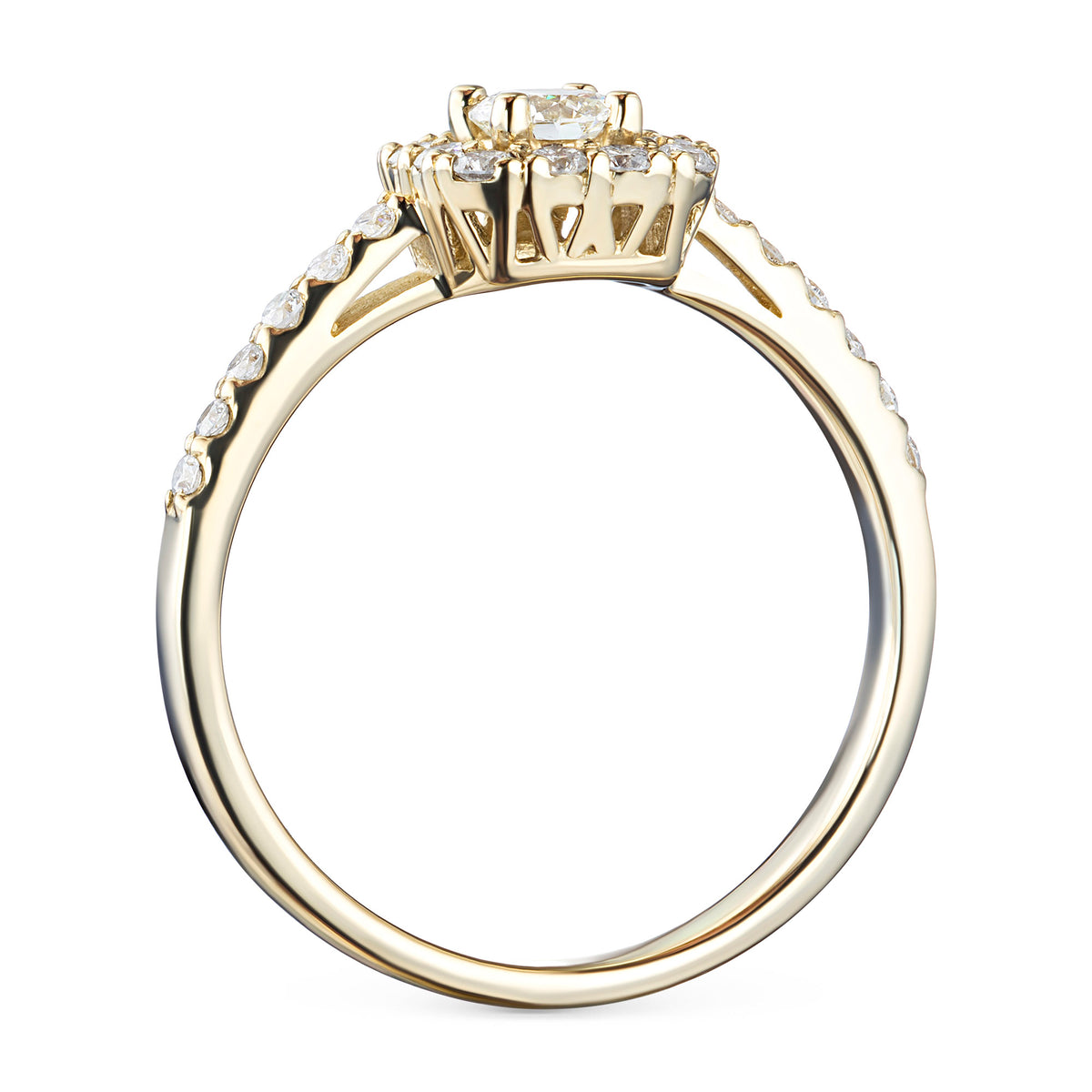 14K Yellow Gold Ring with Natural Diamonds