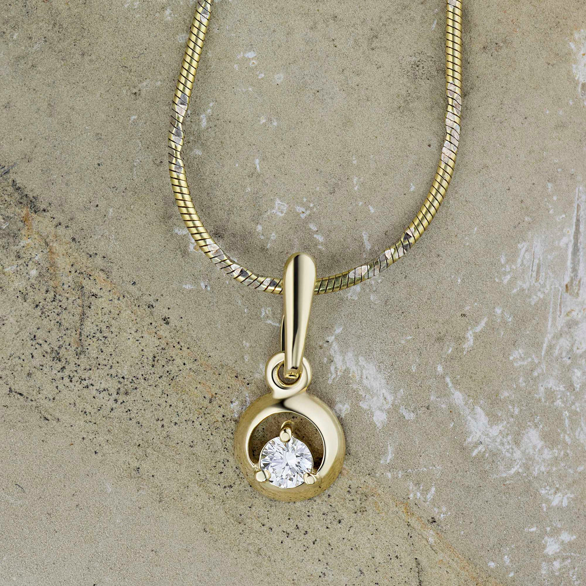 14K Yellow Gold with Natural Diamonds