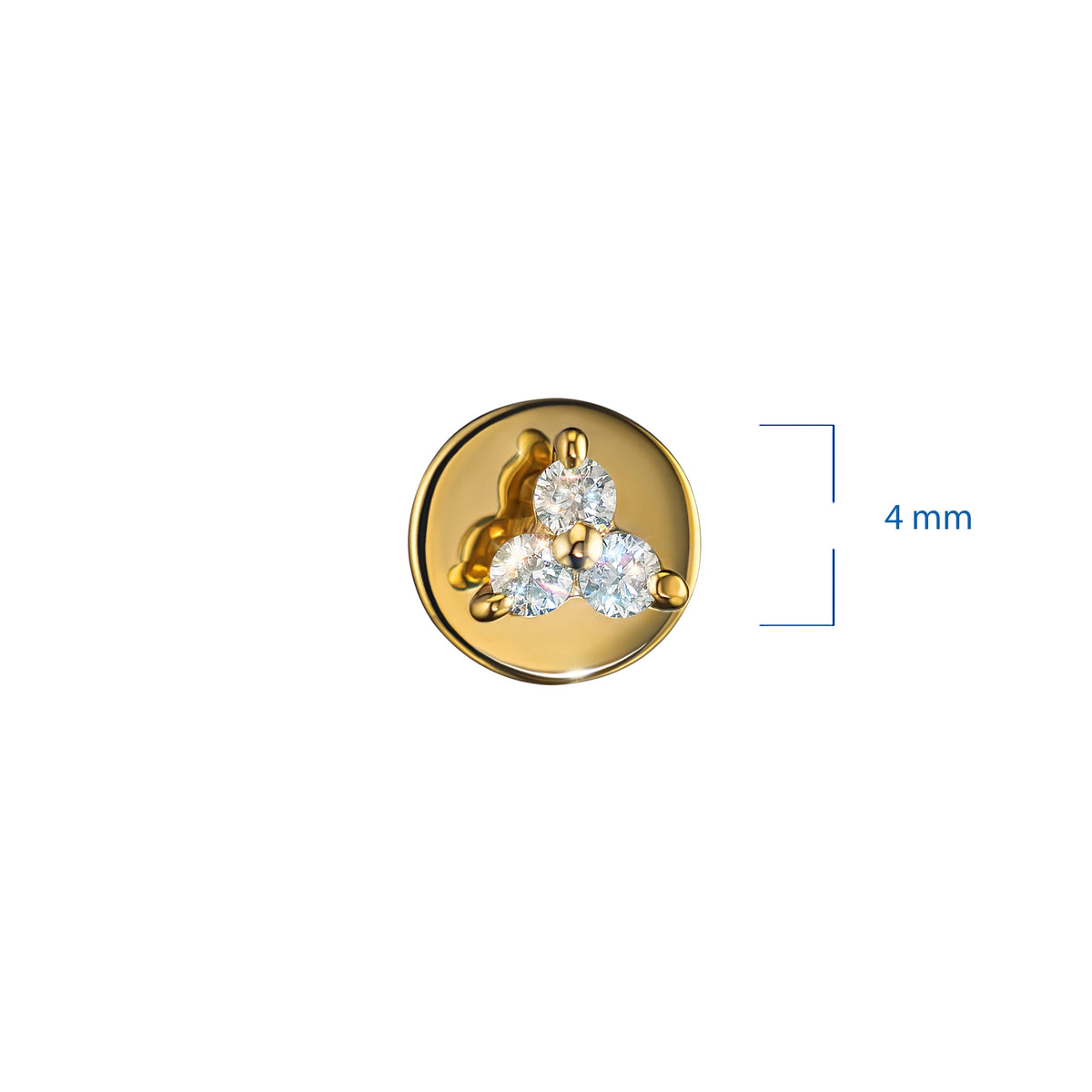 14K Yellow Gold Earring Studs with Natural Diamonds