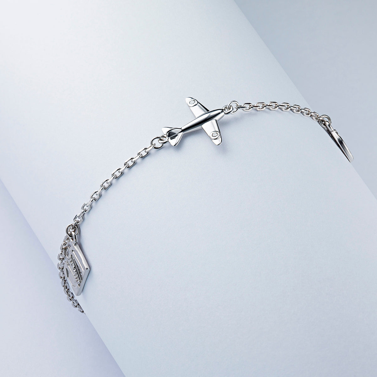 Sterling Silver Bracelet with Natural Diamonds