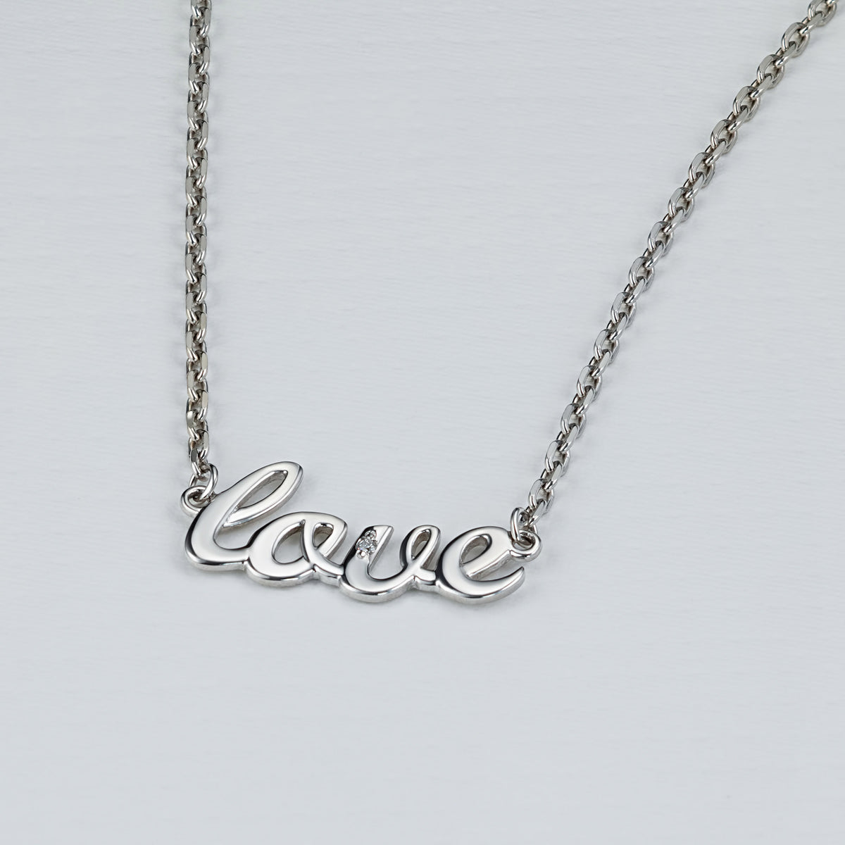 Sterling Silver Necklace with Natural Diamonds