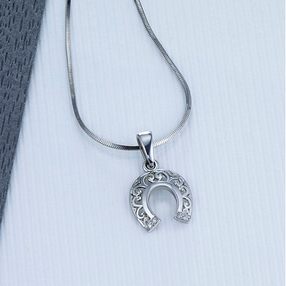Sterling Silver Pendant with Natural Diamonds