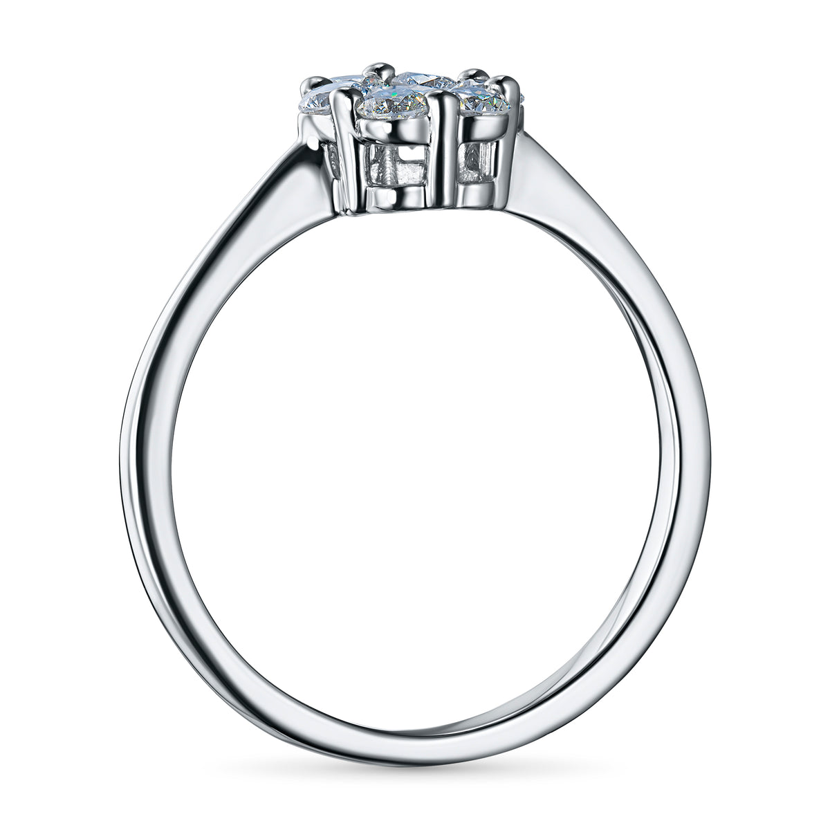 14K White Gold Ring with Natural Diamonds