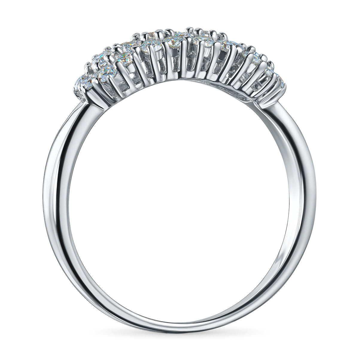 14K White Gold Ring with Natural Diamonds
