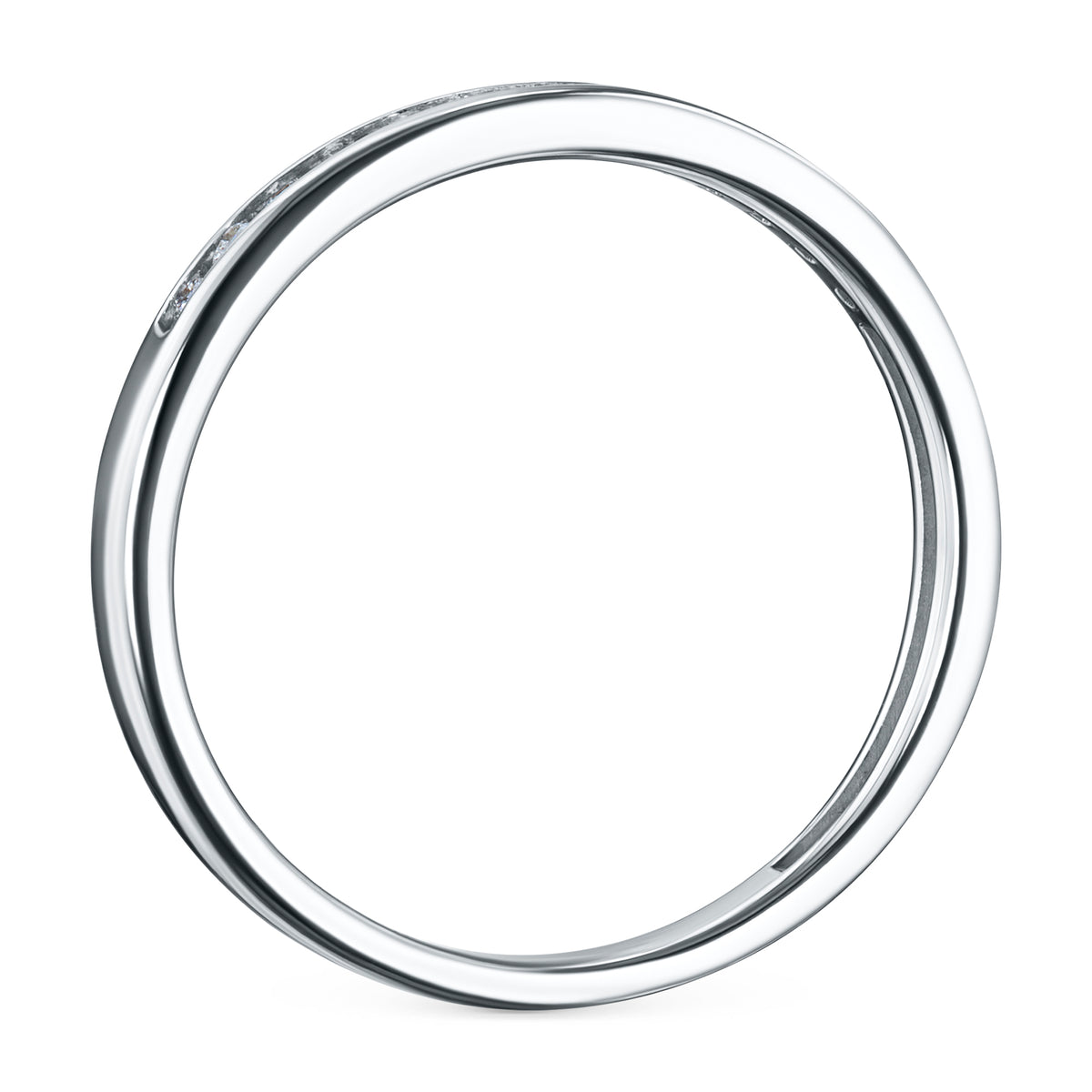 14K White Gold Ring with Natural Diamonds