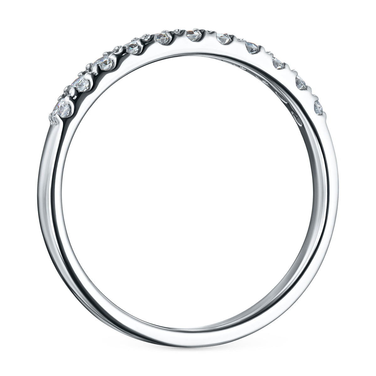 14K White Gold Ring with Natural Diamonds