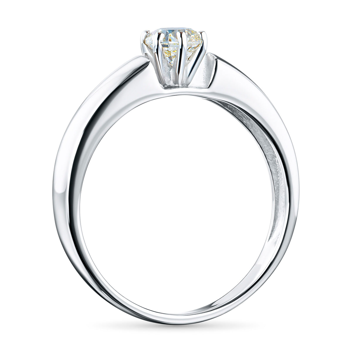 14K White Gold Ring with Natural Diamonds