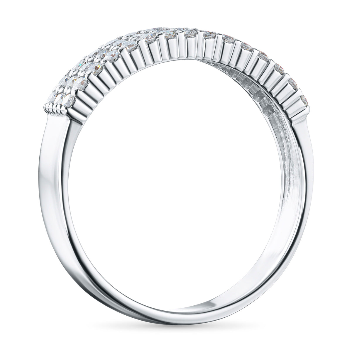 14K White Gold Ring with Natural Diamonds