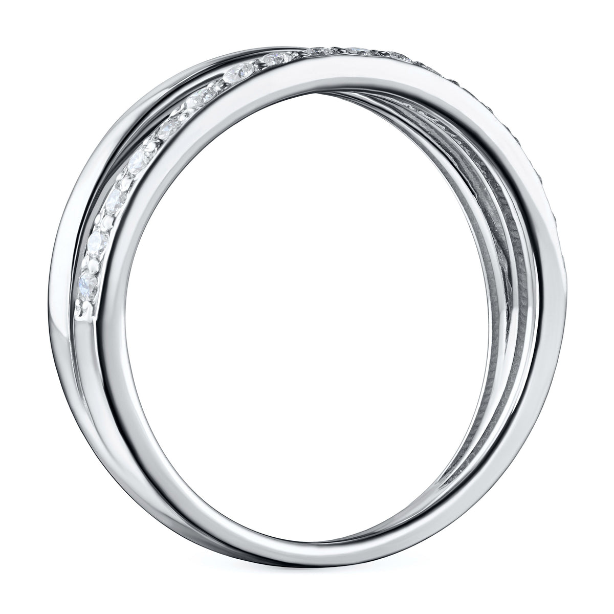 14K White Gold Ring with Natural Diamonds