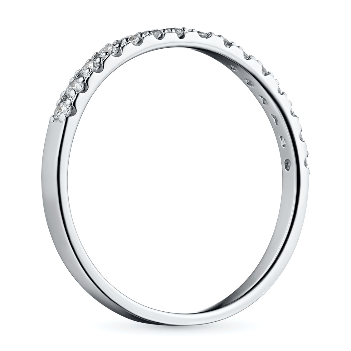 14K White Gold Ring with Natural Diamonds