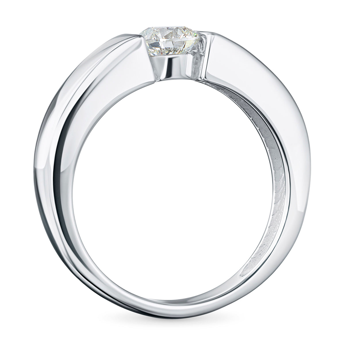 14K White Gold Ring with Natural Diamonds