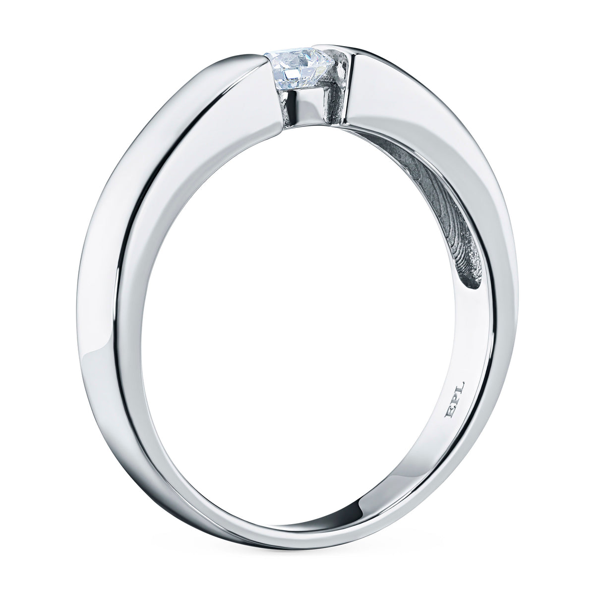 14K White Gold Ring with Natural Diamonds