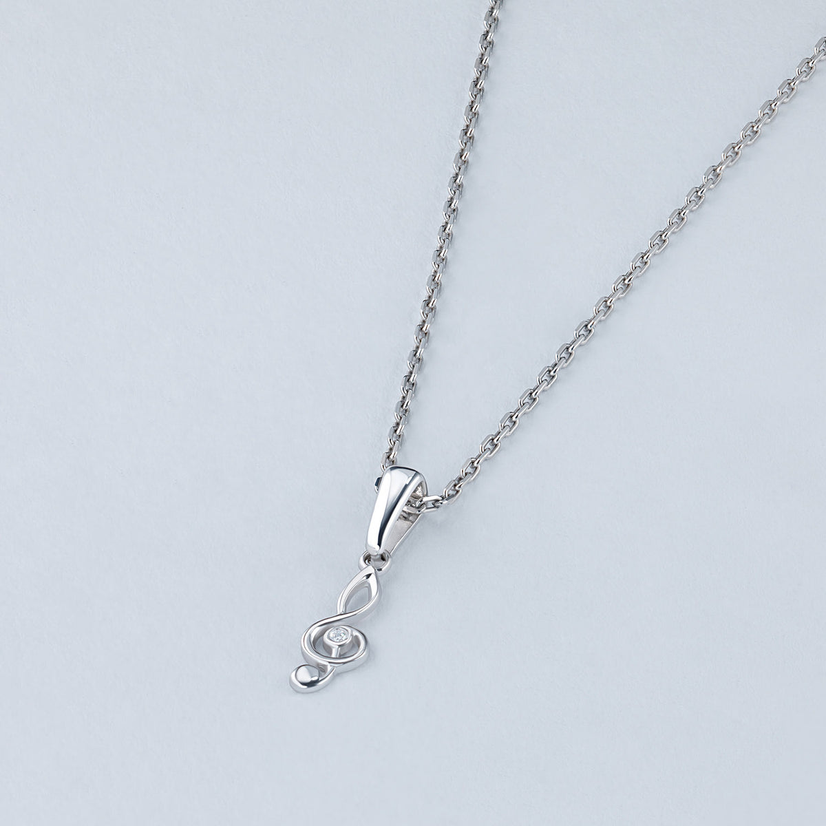 14K White Gold Pendant with Natural Diamonds