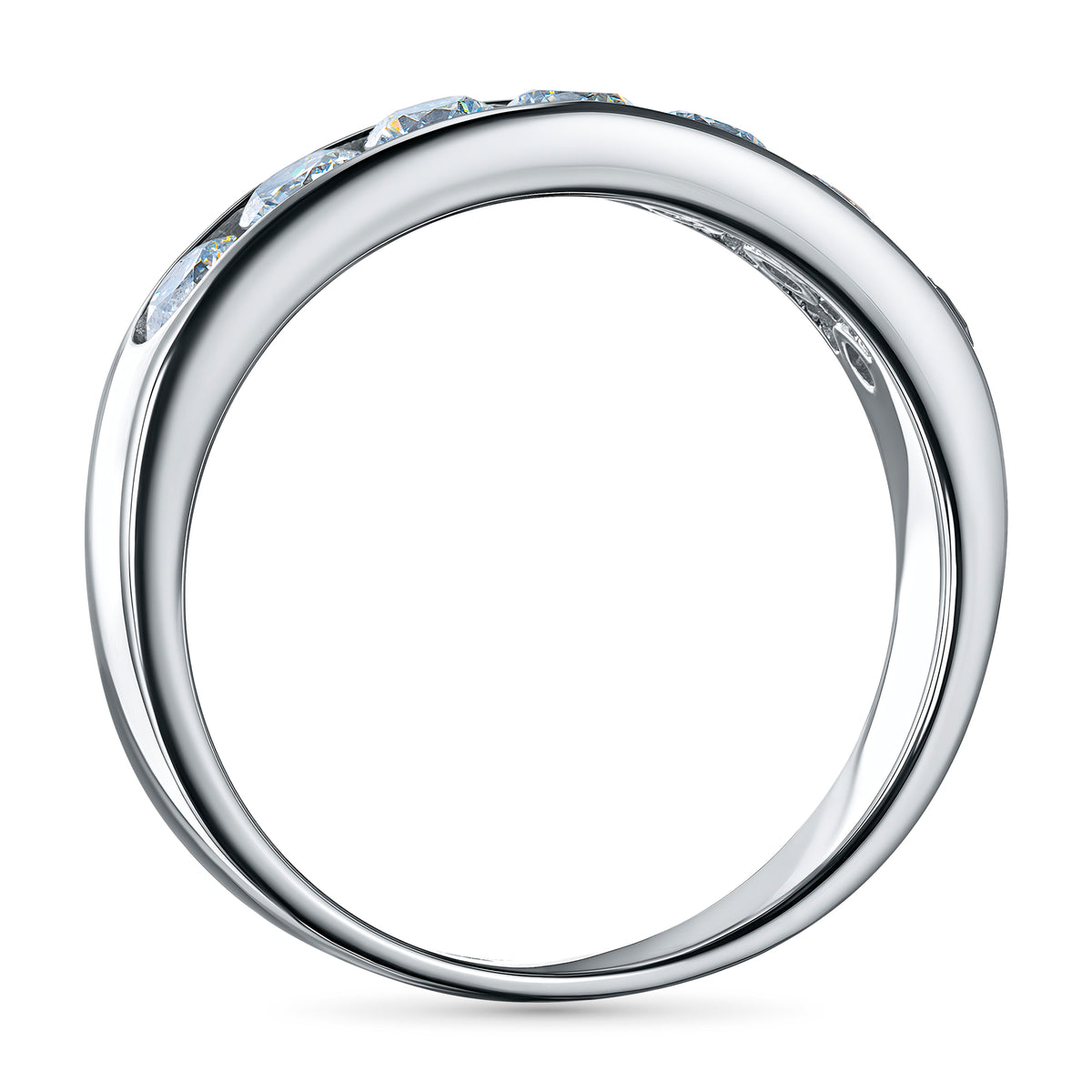 14K White Gold Ring with Natural Diamonds