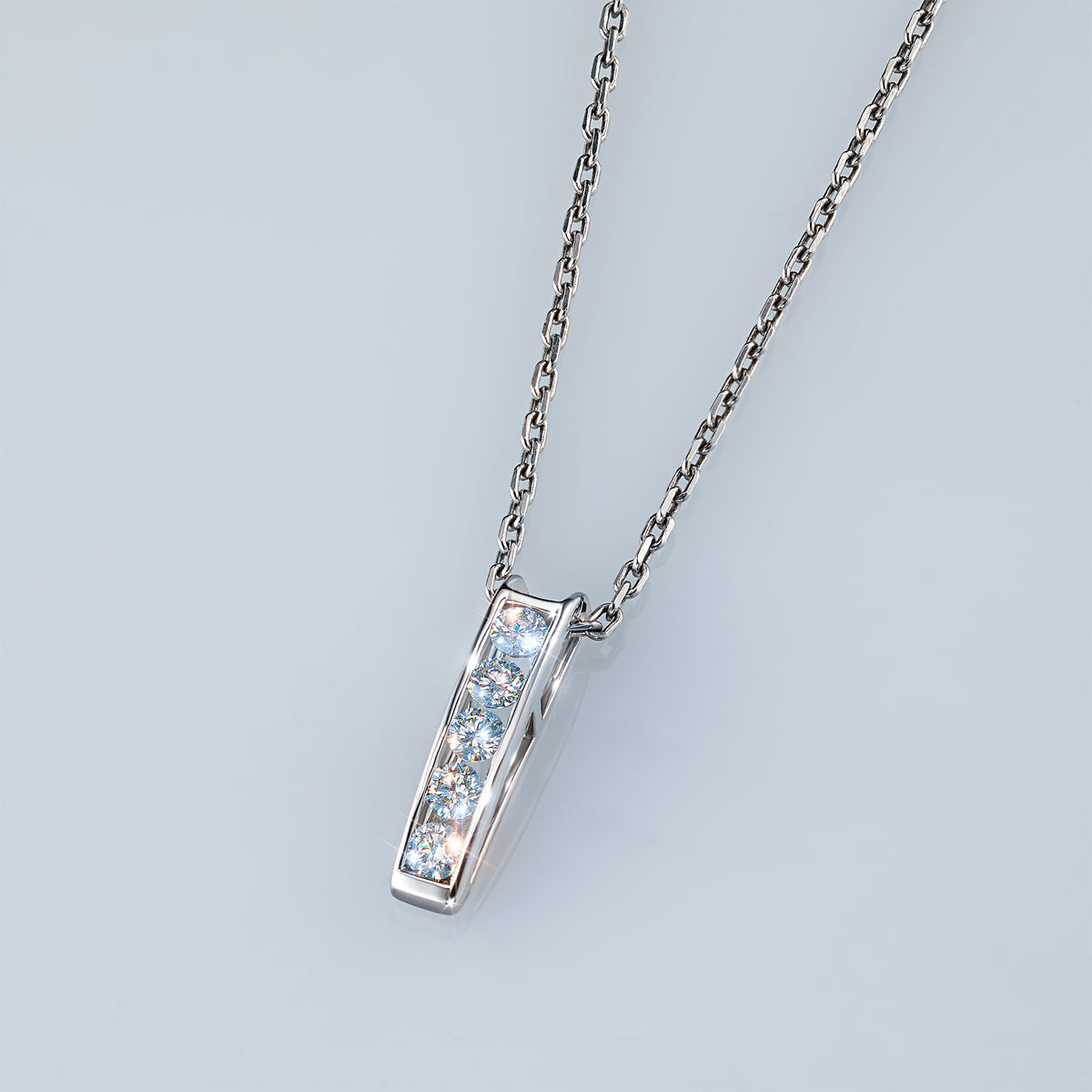 14K White Gold Pendant with Natural Diamonds