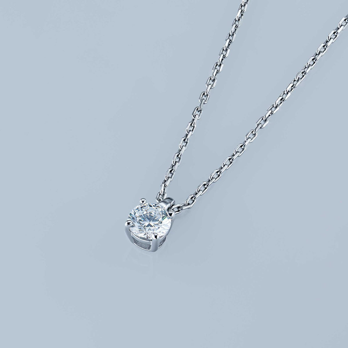 14K White Gold Pendant with Natural Diamonds