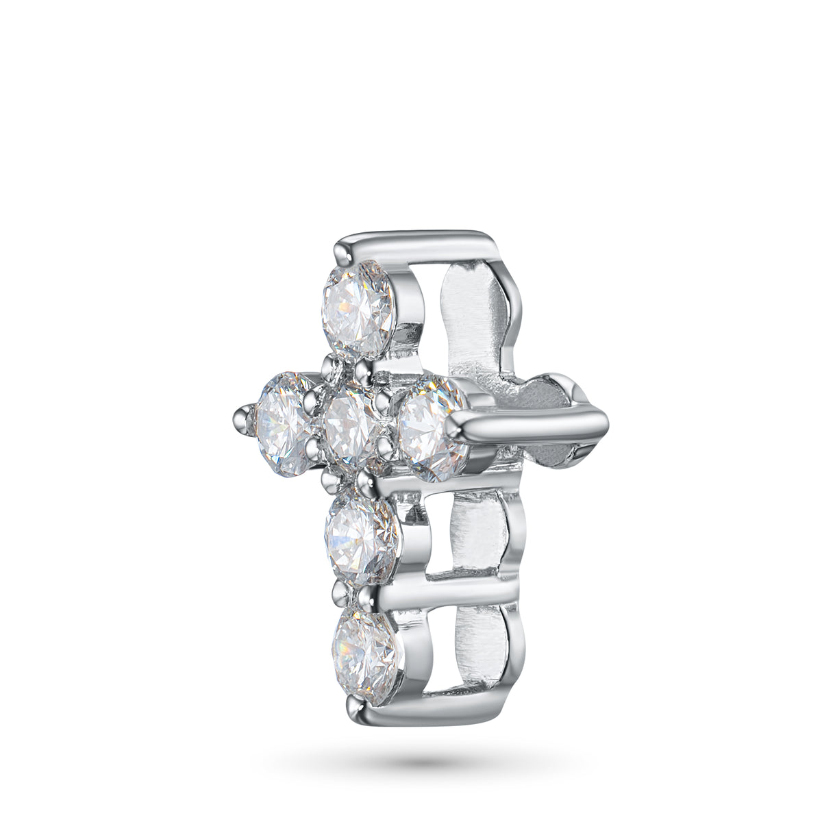 14K White Gold Pendant with Natural Diamonds