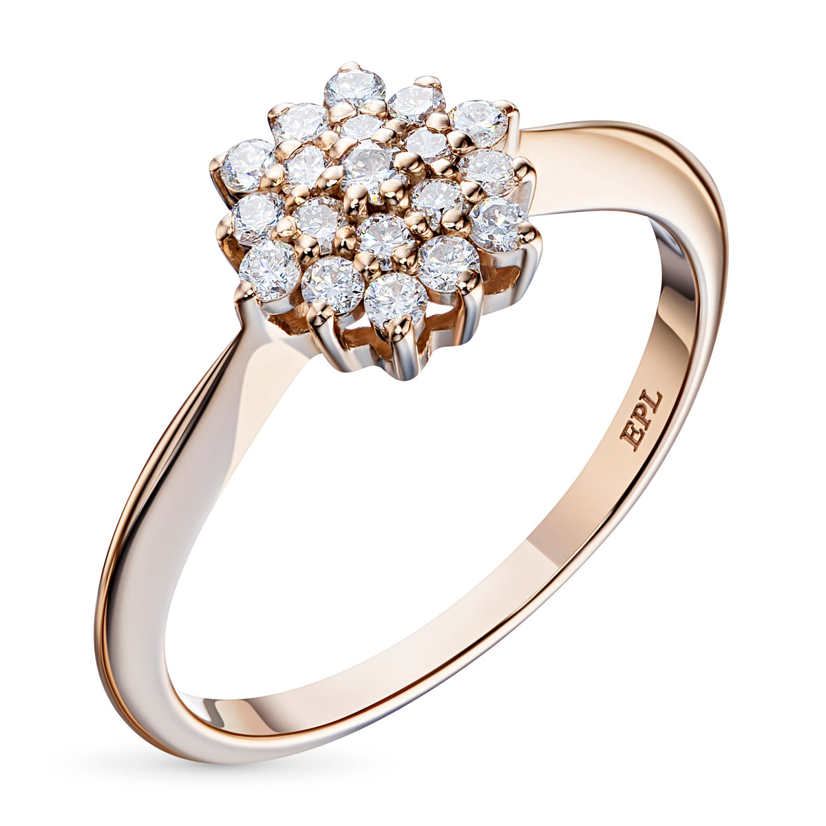 14K Rose Gold Ring with Natural Diamonds