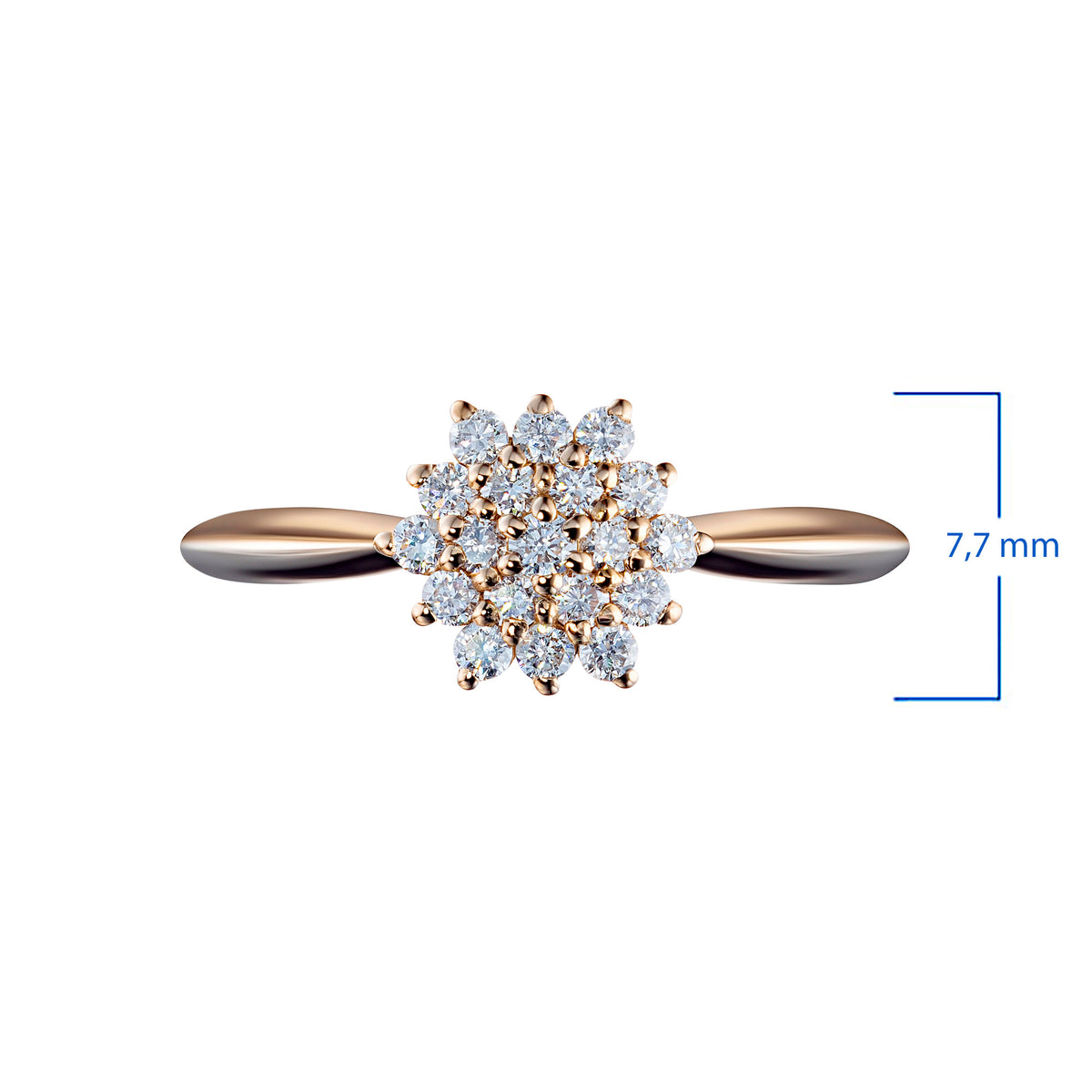 14K Rose Gold Ring with Natural Diamonds