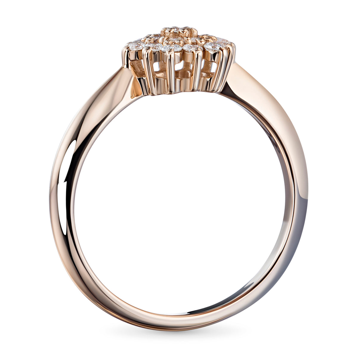 14K Rose Gold Ring with Natural Diamonds