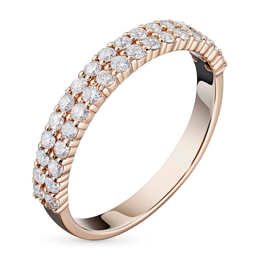 14K Rose Gold Ring with Natural Diamonds