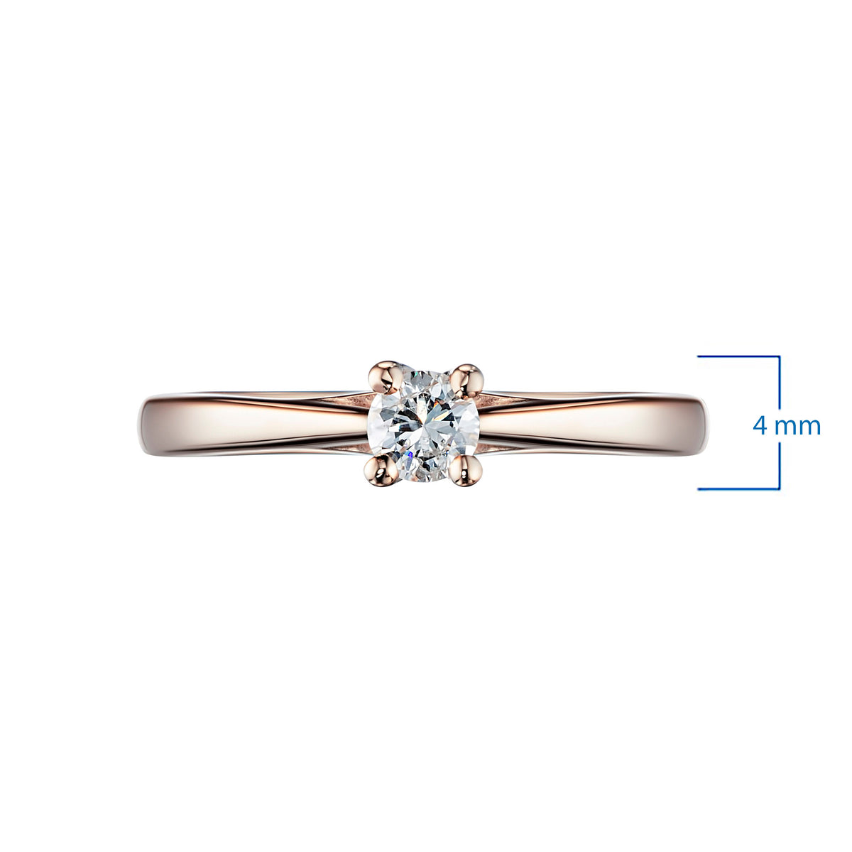 14K Rose Gold Ring with Natural Diamonds