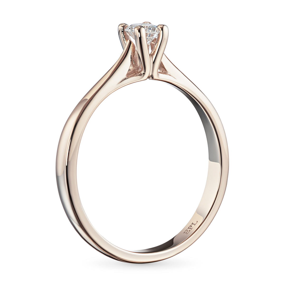 14K Rose Gold Ring with Natural Diamonds