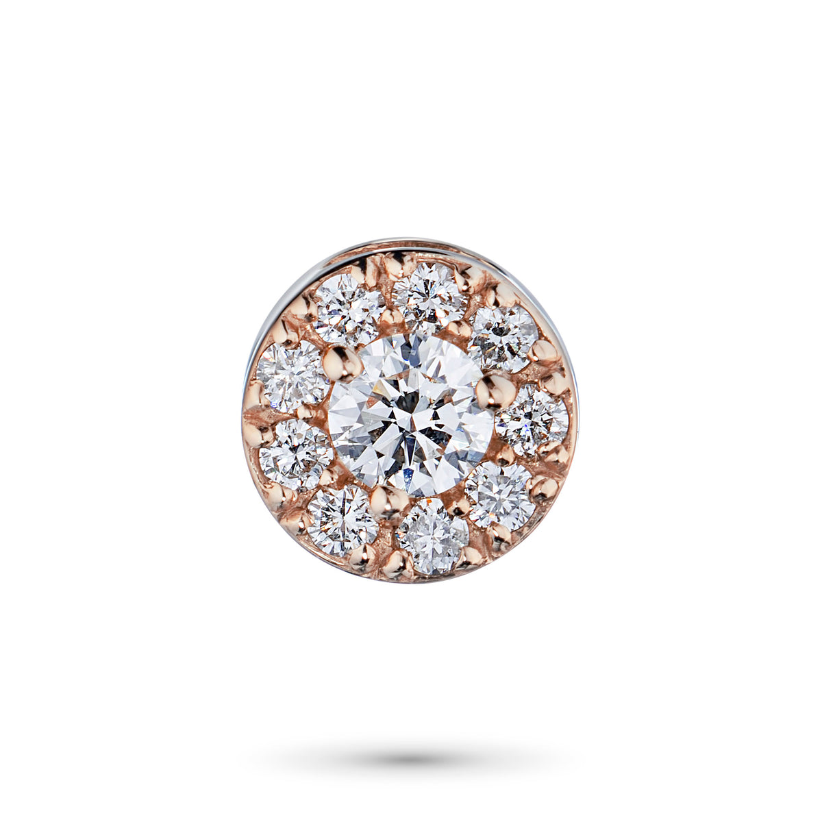 14K Rose Gold Pendant with Natural Diamonds