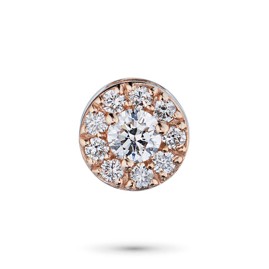14K Rose Gold Pendant with Natural Diamonds