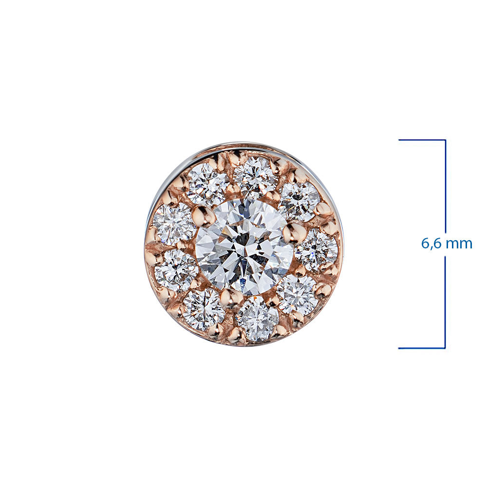 14K Rose Gold Pendant with Natural Diamonds