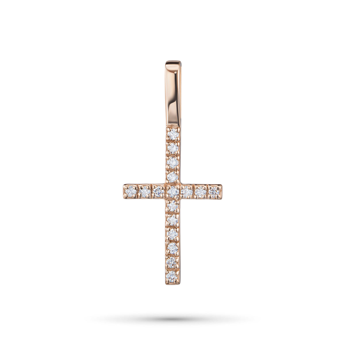 14K Rose Gold Pendant with Natural Diamonds