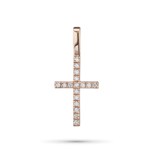 14K Rose Gold Pendant with Natural Diamonds