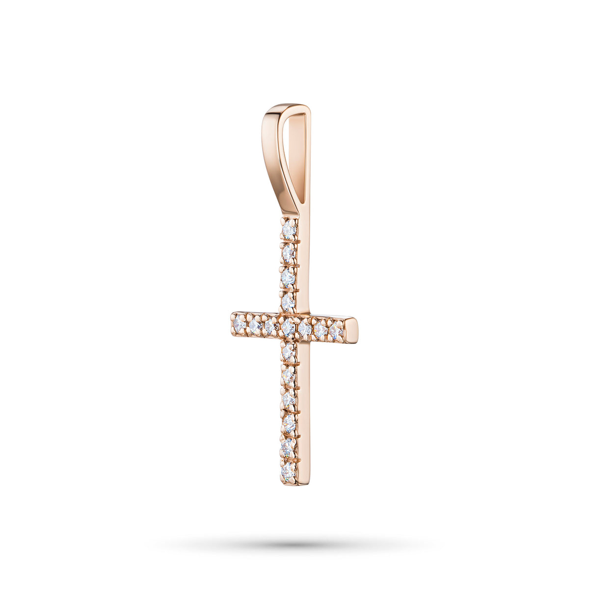14K Rose Gold Pendant with Natural Diamonds