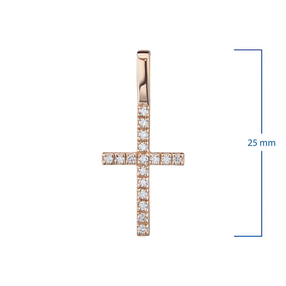 14K Rose Gold Pendant with Natural Diamonds