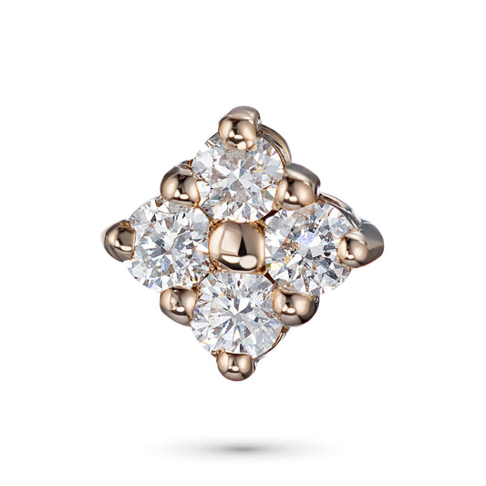 14K Rose Gold Pendant with Natural Diamonds