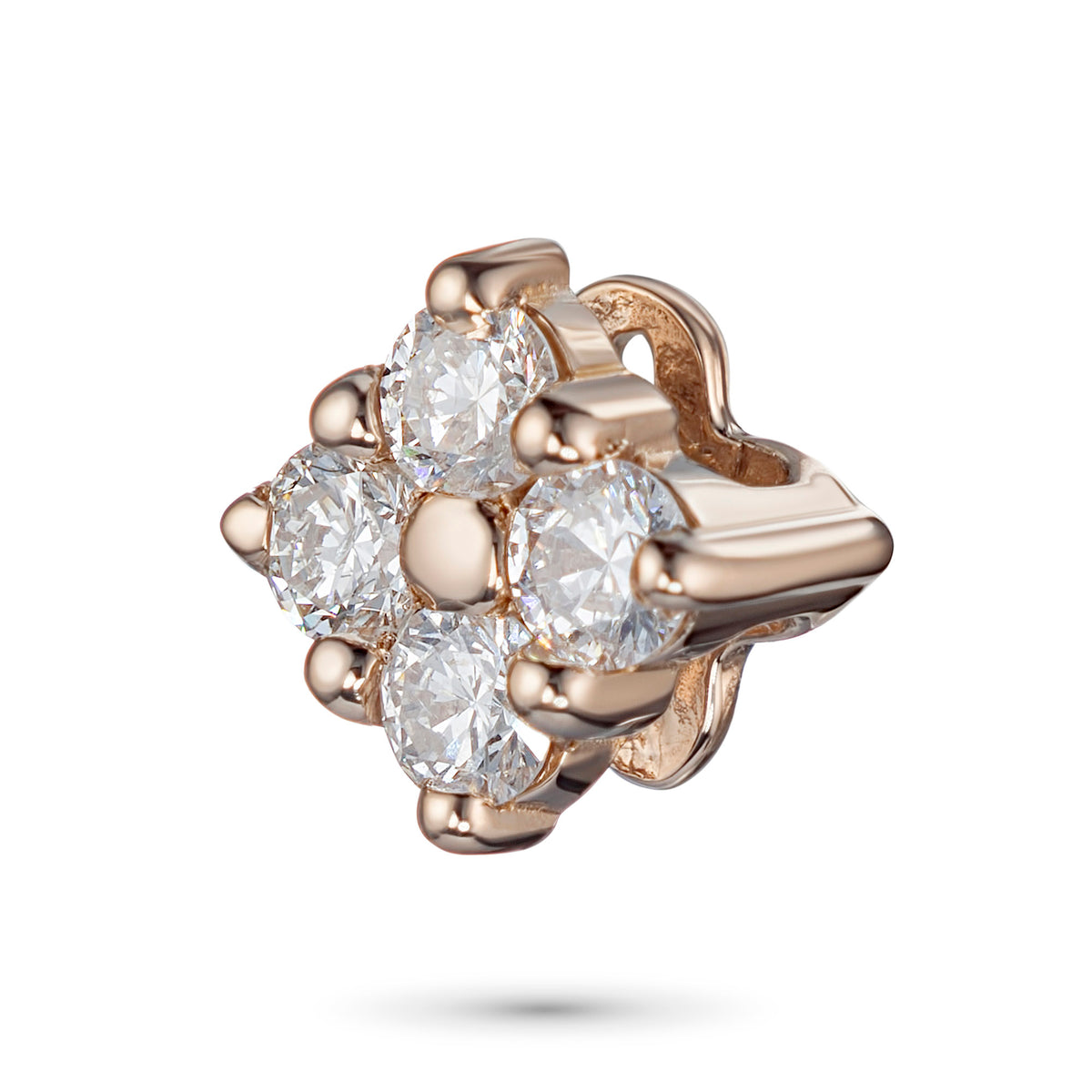 14K Rose Gold Pendant with Natural Diamonds