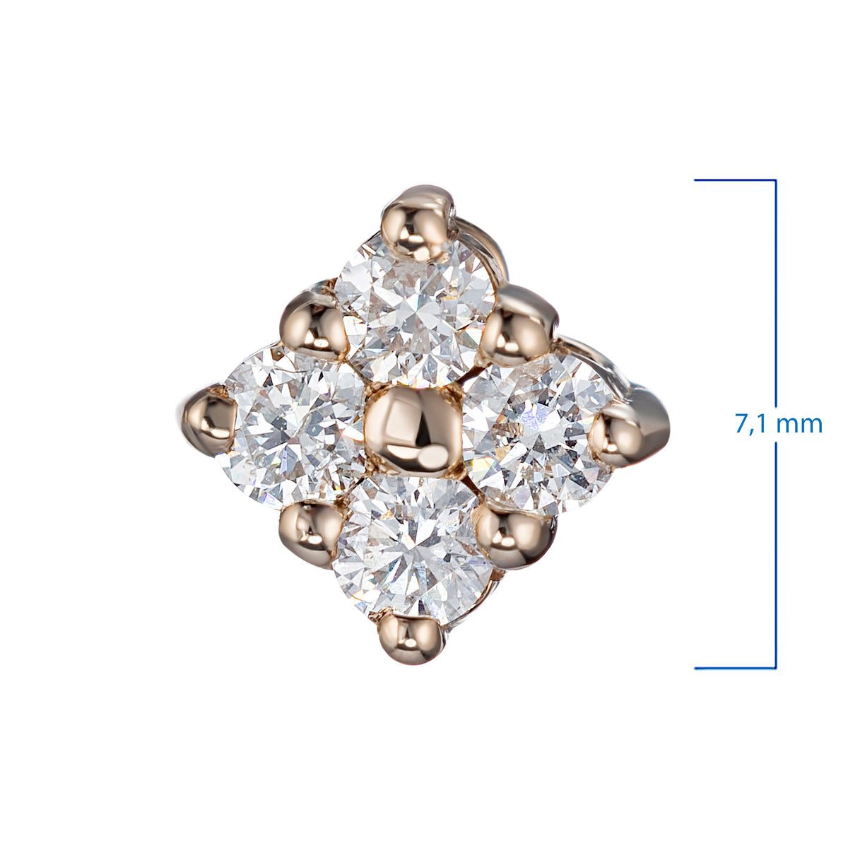 14K Rose Gold Pendant with Natural Diamonds