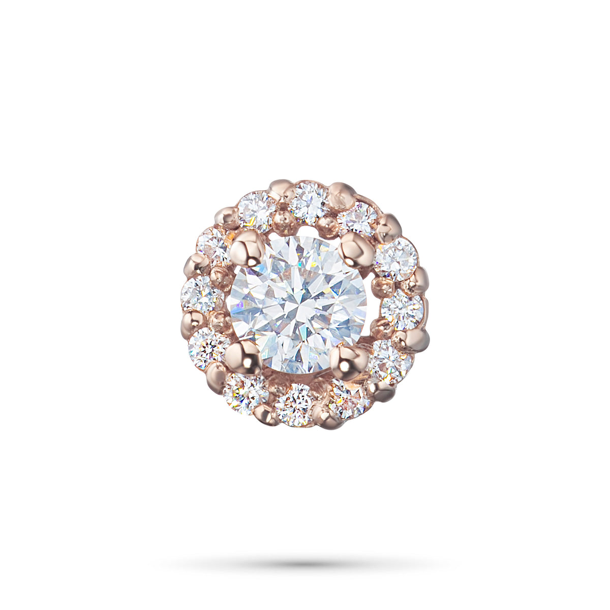 14K Rose Gold Pendant with Natural Diamonds