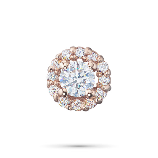 14K Rose Gold Pendant with Natural Diamonds