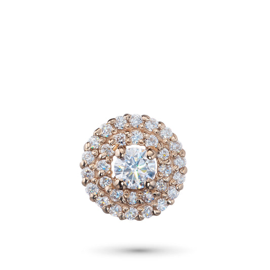 14K Rose Gold Pendant with Natural Diamonds
