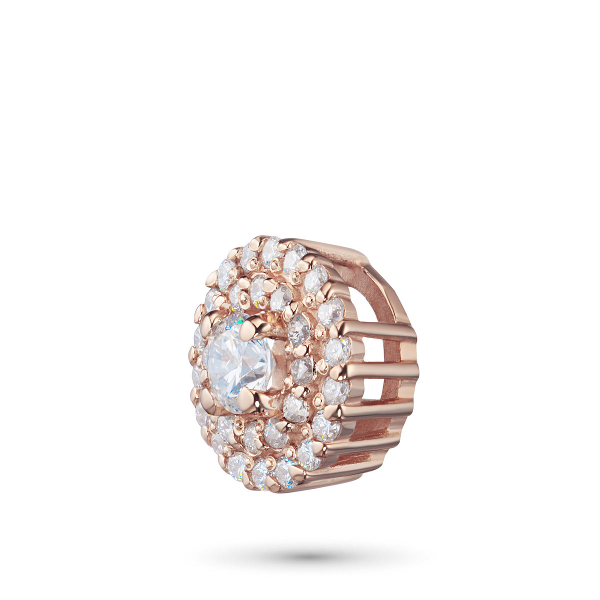 14K Rose Gold Pendant with Natural Diamonds