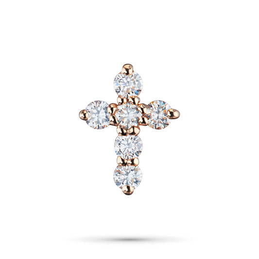 14K Rose Gold Pendant with Natural Diamonds