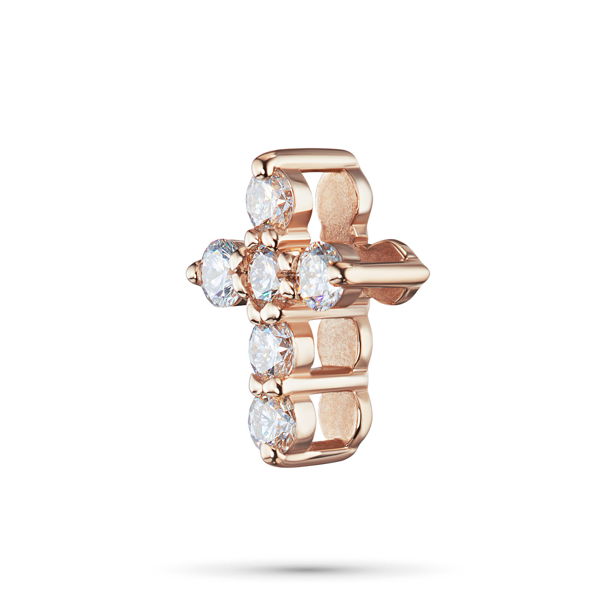 14K Rose Gold Pendant with Natural Diamonds
