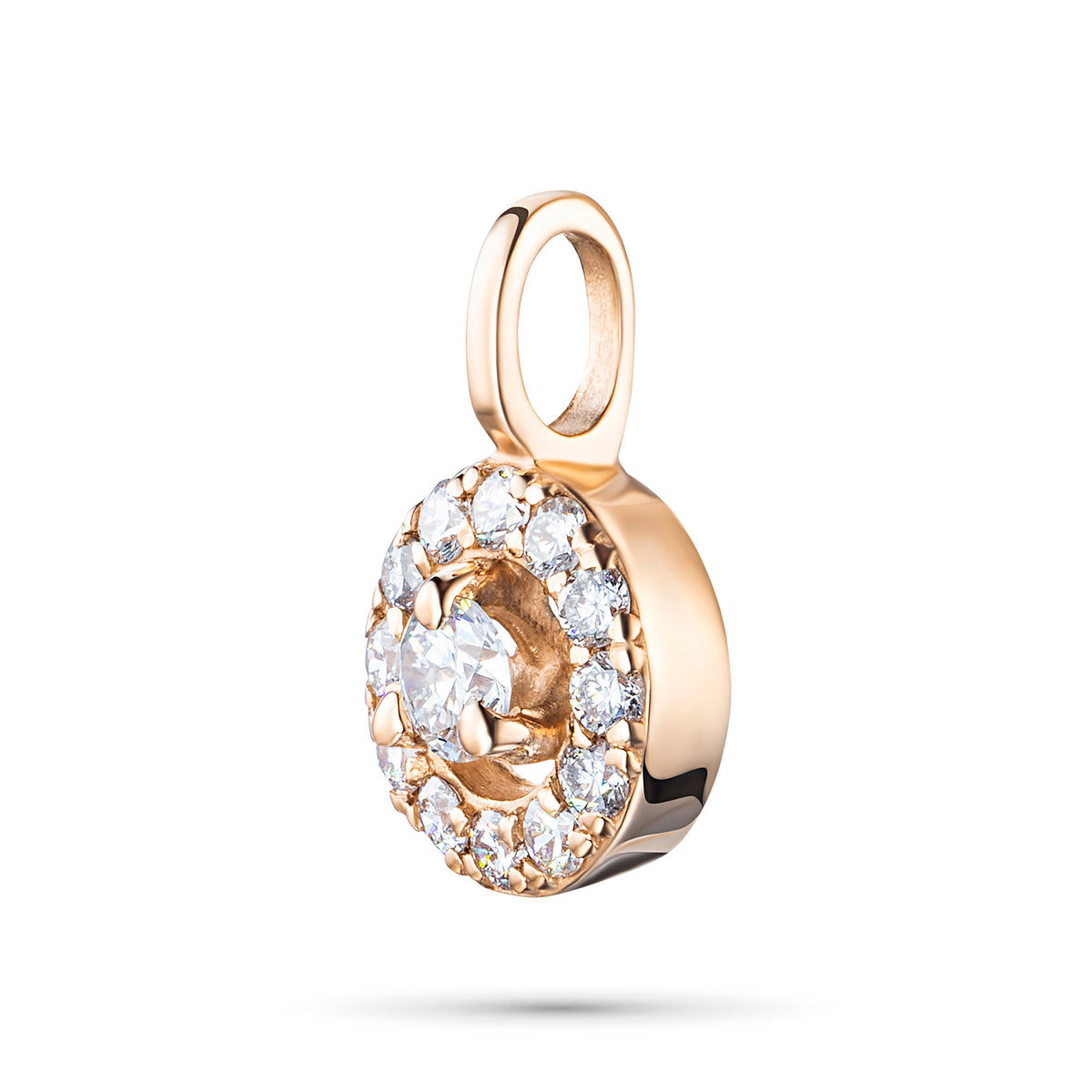 14K Rose Gold Pendant with Natural Diamonds