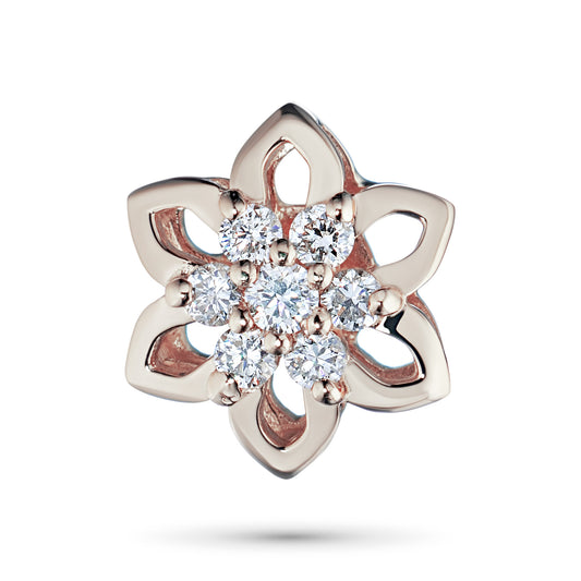 14K Rose Gold Pendant with Natural Diamonds
