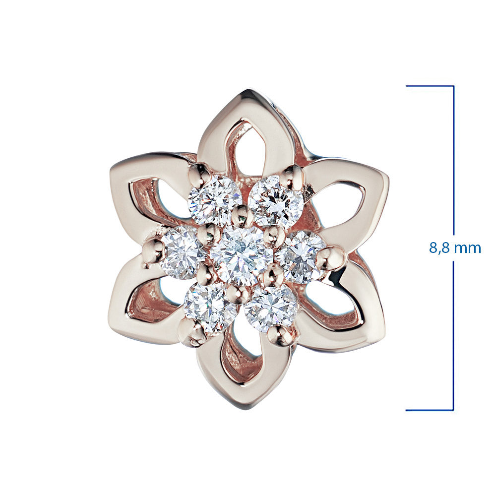 14K Rose Gold Pendant with Natural Diamonds